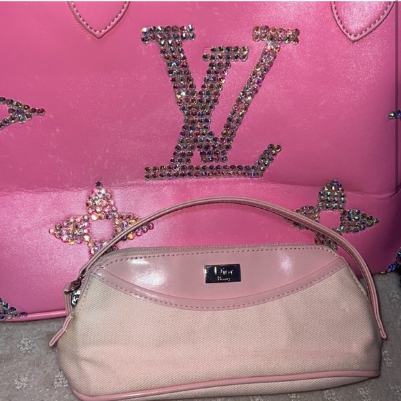 Dior bag pouch wristlet makeup cosmetic case beauty pink vintage y2k deadstock - Picture 2 of 8